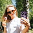 thumbnail image 5 of Compatible with iPhone 14 Pro Max 6.7" Case, Cute Glossy Water Ripple Pattern Phone Case, Curly Wave Frame Design for Women Girls, Soft TPU Slim Fit Shockproof Full-Body Protection Cover, Purple, 5 of 12