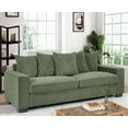 thumbnail image 2 of US Pride Furniture Luxe Corduroy Sofa with 5 Matching Toss Pillows, Sleek Design, Spacious and Comfortable 3 Seater Couch for Modern Living Room Dark Green, 2 of 5