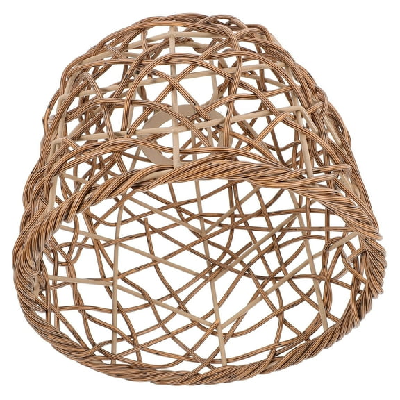 FRCOLOR Rattan Woven Lampshade E27 Weave Lamp Shade Vintage Light Bulbs Hanging Ceiling Light Lamp Shade Table Light Lamps For Brown