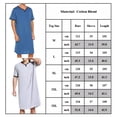 thumbnail image 2 of QualitChoice Polyester Lightweight Sleep Robe Short Sleeve Nightgowns Solid V Neck Pajamas For Men Pajamas blue XXXL, 2 of 6