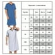 thumbnail image 5 of Guardurnaity Bata de dormir sólida, pijamas de manga corta para hombres, camisón cómodo con cuello en V, ropa de noche y . Pijama azul l, 5 of 6