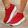 thumbnail image 3 of Fashion Thick-soled Ankle Boots Women Casual Round Toe Socks Shoes Breathable Solid Color Short Boots Sports Shoes, 3 of 6