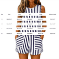 thumbnail image 4 of NMMUED 2 Piece Sets for Women Summer Casual Sleeveless Striped Tank Top and Matching Drawstring Shorts with Pockets Beach Vacation Lounge Outfits Wear Black L, 4 of 5