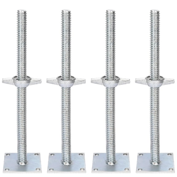 Qunbio Adjustable Leveling Jacks 4 pack, 18.2" Adjustable Height & 4000lbs Total Load Capacity, Solid Screw Jacks for Baker-Style Scaffolding