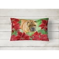 thumbnail image 2 of Carolines Treasures CK1309PW1216 Shar Pei Poinsettas Canvas Fabric Decorative Pillow  12H x16W multicolor, 2 of 3