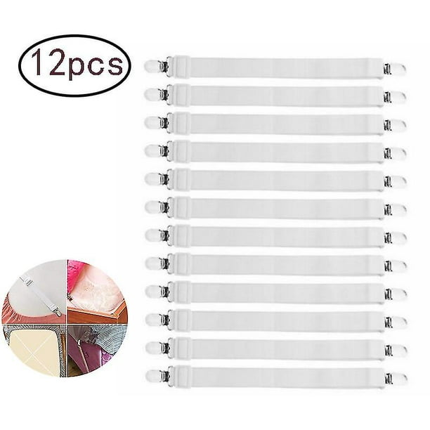 12 Pieces Adjustable Bed Sheet Tensioner, Adjustable Sheet Tensioner