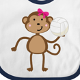 thumbnail image 4 of Inktastic Cute Volleyball Girl Monkey Girls Baby Bib, 4 of 4