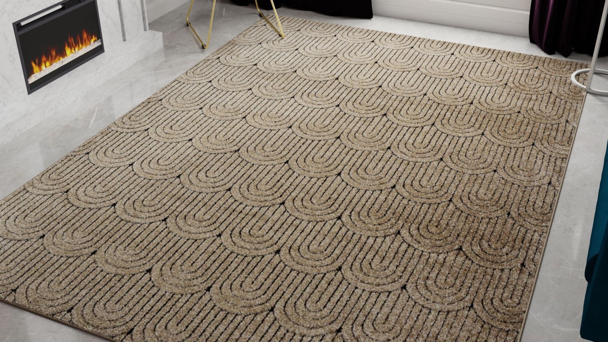 Rugs America Chanai CN40D Contemporary Geometric 5'0" X 7'0" Area Rug