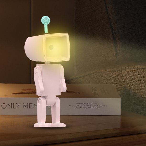 Luz De Noche Lámpara de noche LED Regulable Spaceman Book Light Regalos para niños (Rosa cuadrado)