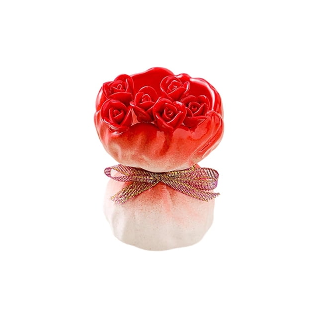 TIELUTT 12 Pcs Fourchette à Fruits en Forme de Rose avec Napperons Ronds en Céramique Décoratifs Tissés pour Table à Manger pour Noël Napperons Ronds pour Table à Manger Table Ronde