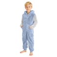 thumbnail image 2 of LIJCC Boys Girls Solid Color Fleece Jumpsuit Pajamas with Pockets , Sleeveless Zip Up HooededSherpa Lined Romper Onesie, Winter Soft Comfy Sleepwear, 2 of 4
