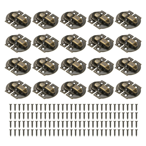 Small Metal Box Toggle Latch, 20 Pack Vintage Hasp Latch Lock Buckle Hardware with Mounting Screw, Bronze