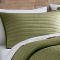 thumbnail image 3 of Excursion Channel Quilted 3 pc F/Q Blush Riverbrook Home Excursion Channel Quilted Microfiber Comforter Set Green - Full, 3 of 5