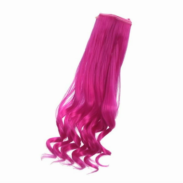 25x100cm Dulce Bricolaje Peluca Rizada Cabello para Haciendo Suministros Rosado