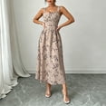 thumbnail image 5 of MYAOYI Women's Dresses Ditsy Floral Wide Strap Midi Dress Square Neck Corset Waist Flowy Summer Vacation Dress, 5 of 8