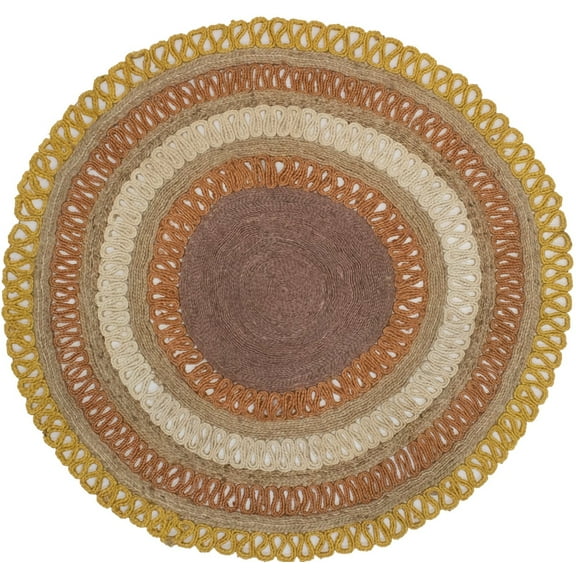 Reversible Braided Style 5'6X5'6 Jute Modern Round Rug