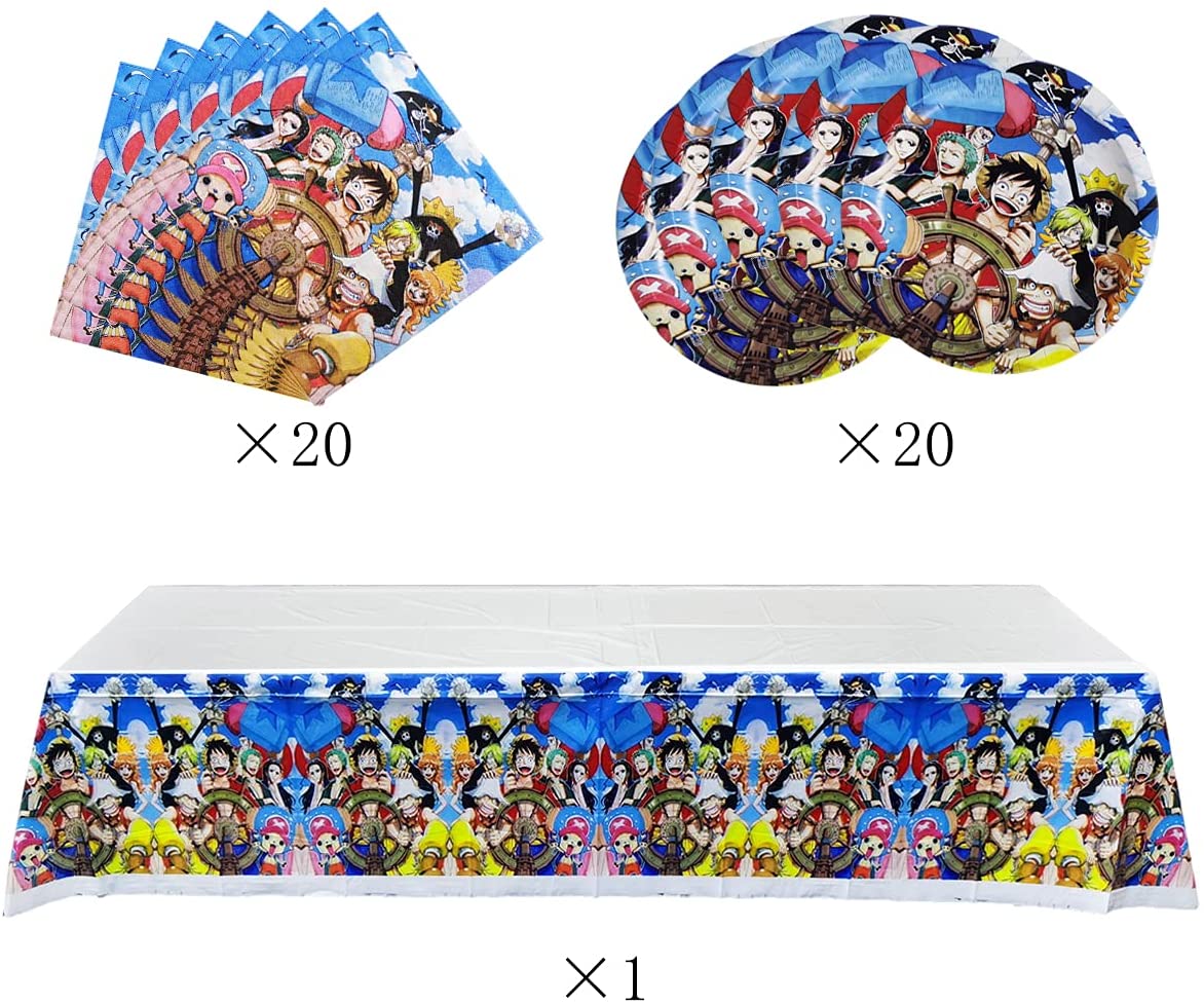 One Piece Party Supplies Plates Napkins And 1 Tablecloth One Piece Themed Birthday Party Decoration Walmart Com