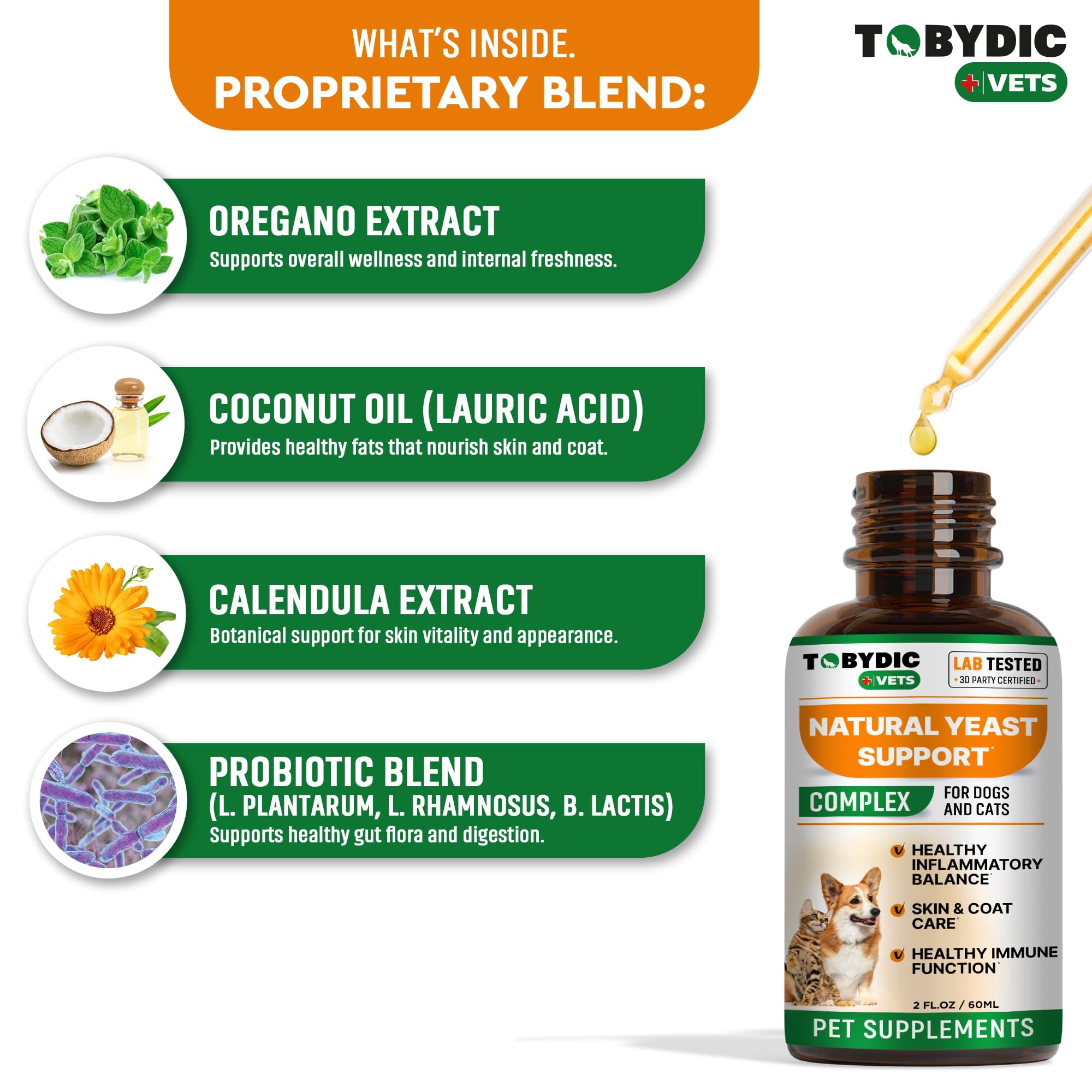 Natural Yeast Support for Dogs – Soothing Herbal Drops for Itchy Skin, Ears & Seasonal Sensitivities – Helps Calm Discomfort & Support Skin Balance – Liquid Supplement