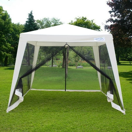 Quictent Outdoor Canopy Gazebo Party Wedding tent Screen House Sun Shade Shelter with Fully Enclosed Mesh Side Wall (10'x10'/7.9'x7.9', (Best Screened Shelter Camping)