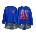 thumbnail image 1 of VBARHMQRT Chandails à Capuchon Surdimensionnés Chandail à Capuchon pour Femme Erreur Sans Importance Automne Motif Mignon T-Shirt Nouveauté Col Rond Manches Longues Haut, 1 of 3