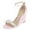 Pink, variant on FSJ Women Bridal Round Open Toe Sandals Pearl Wedding Wedges Heel Buckle Ankle Strap Comfortable Evening Pump Shoes Size 8 Purple