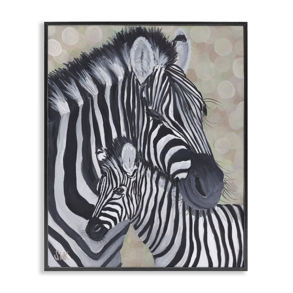 Stupell Industries Contemporary Mama Zebra & Her Foal Black Framed Giclee Art, 11 x 14, by Sarah Waldron Kimball
