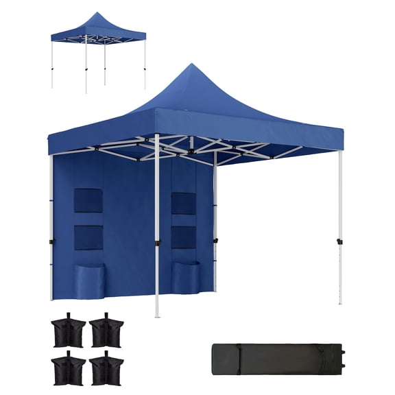 10' x 10' Heavy Duty Pop Up Canopy Tent, UPF50 , Dark Blue