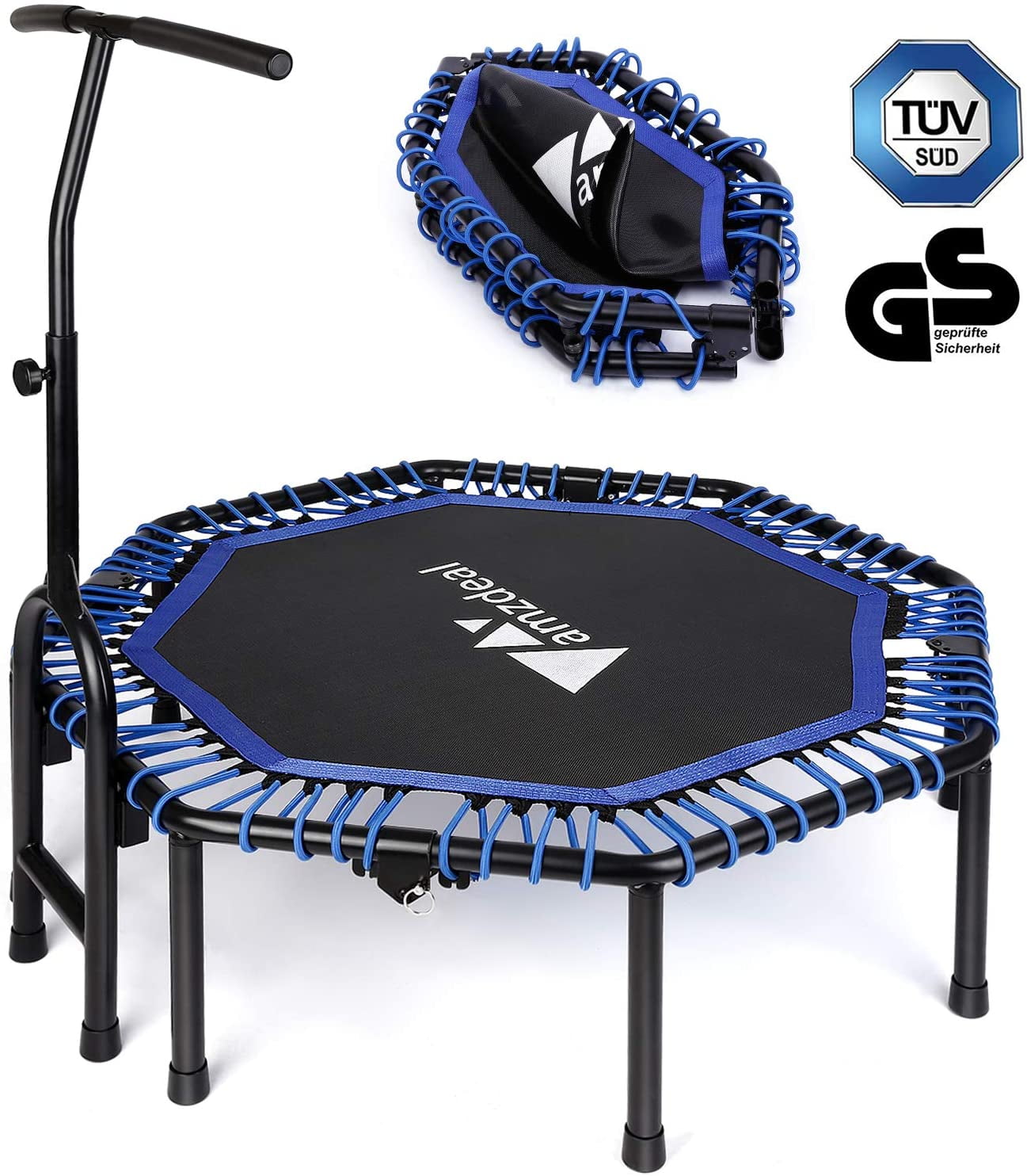 Amzdeal 47 inch Foldable Fitness Trampolines, Mini Rebound Recreational ...