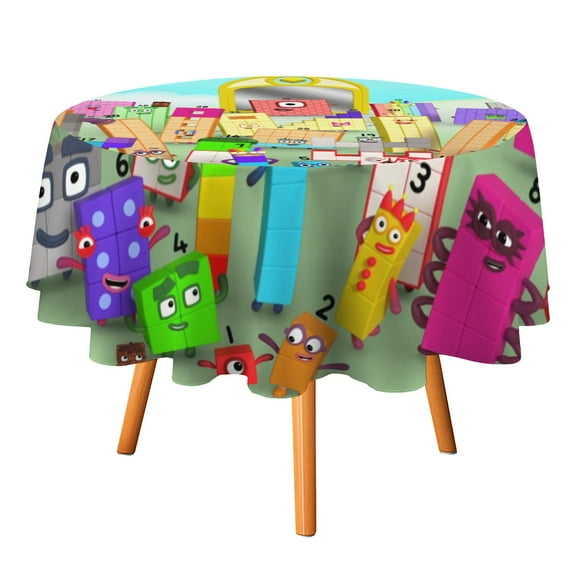 Numberblocks-Theme Round tablecloth has an iconic print, fits most tables, and is easy to care for perfect gifts for fans friends and family.diameter60''(152cm)