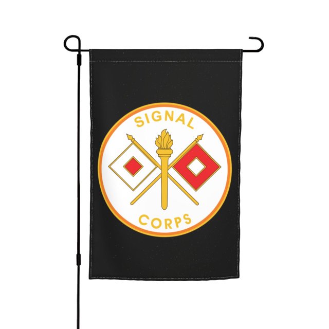 Bandera de jardín del Cuerpo de Señales del Ejército de EE. UU. de 30 x 45 cm, letrero exterior de doble cara, decoración de interiores de estilo rústico.