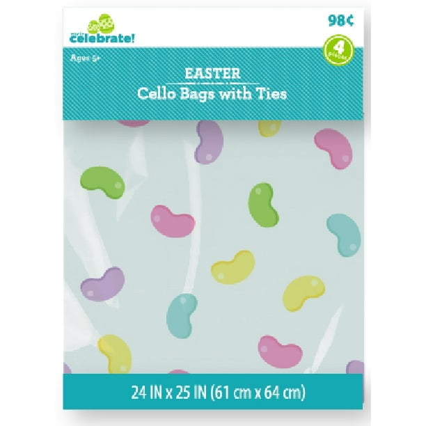 Way to Celebrate! 2pk Easter Basket Cello Bags 24"x25" with Twist Ties