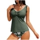 thumbnail image 1 of Conjunto de Bikini de Cintura Alta para Mujeres con Cojín de Pecho Y Estampado Floral, Traje de Baño Suelto Dividido de Dos Piezas, 1 of 9