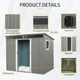 thumbnail image 2 of 8 ft x 6 ft Outdoor Metal Storage Shed with Window, Transparent Plate, and Lockable Sliding Door – Garden and Lawn Storage, 2 of 9