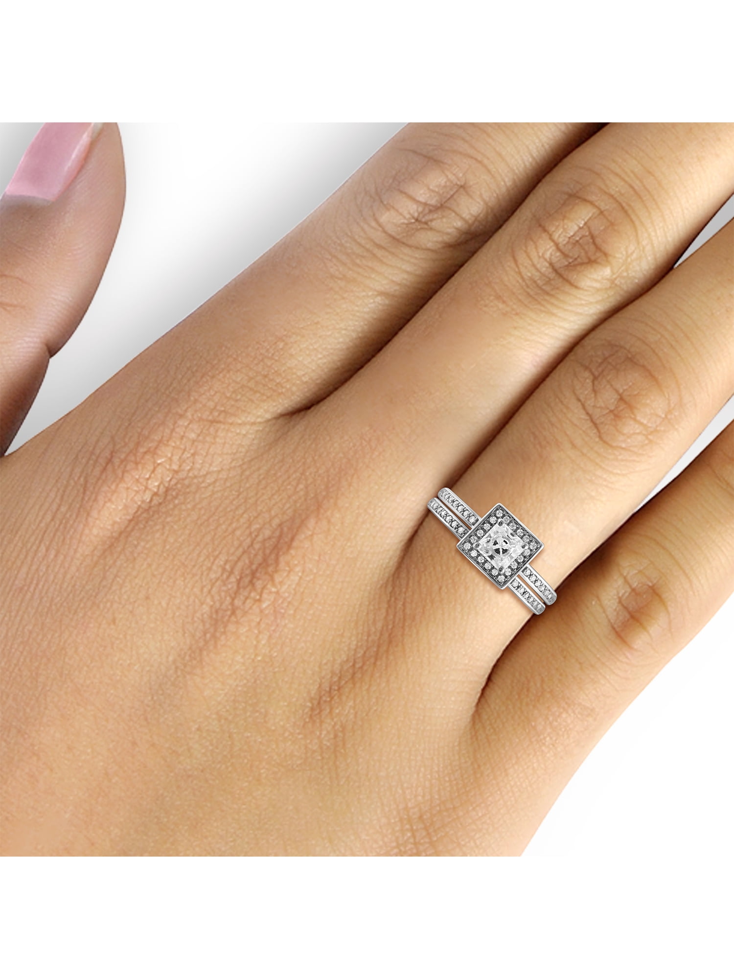 Diamonice 0.925 Sterling Silver 1.45 Carat White Cubic Zirconia Ring for Women | Cubic Zirconias for Everyday Womens Wear