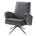 thumbnail image 1 of Armchair Swivel Accent Chair, Grey Gray, Velvet, Modern Contemporary, Living Lounge Cafe Room Hotel Lobby Hospitality, 1 of 8