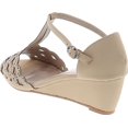 thumbnail image 3 of Blaze04 Rhinestone Peep Toe Cut Out Ankle Strap Low Wedge Dress Sandal, 3 of 7