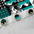 thumbnail image 4 of Manfei Extreme Sports Motorcycle Curtains Pack of 2 (42x84 Each),Racing Flag Curtains Blackout,Cyan White Black Bedroom Curtains For Boys Kids,Breathable Bedroom Decorative, 4 of 6