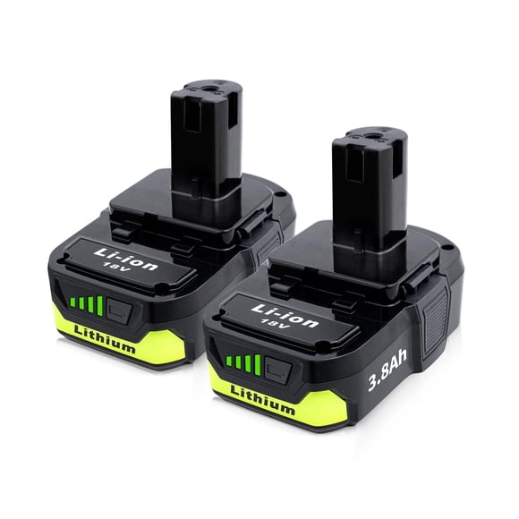 Upgrade 2-Pack 3800mAh Replacement for Ryobi 18V Battery Compatible with Ryobi 18V Lithium Battery P102 P103 P104 P105 P107 P108 P109 P190