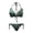 Green & Gold Veined Marble, variant on Women's Teal Gold Marble Halter Bikini Set - Two Piece Triangle Swimsuit with Tie Side - Sexy Quick Dry Bathing Suit for Beach Vacation & Pool Party
