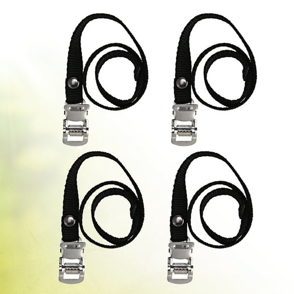 Topbathy 4Pcs Heavy Duty Nylon Bike Toe Straps with Adjustable Steel Buckle for Secure Footing