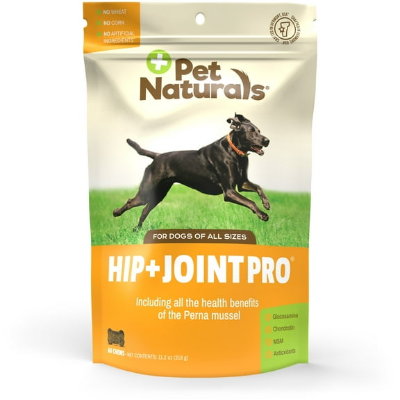 Pet Naturals Hip and Joint PRO with Glucosamine, Chondroitin and MSM for Dogs, 60 Chews