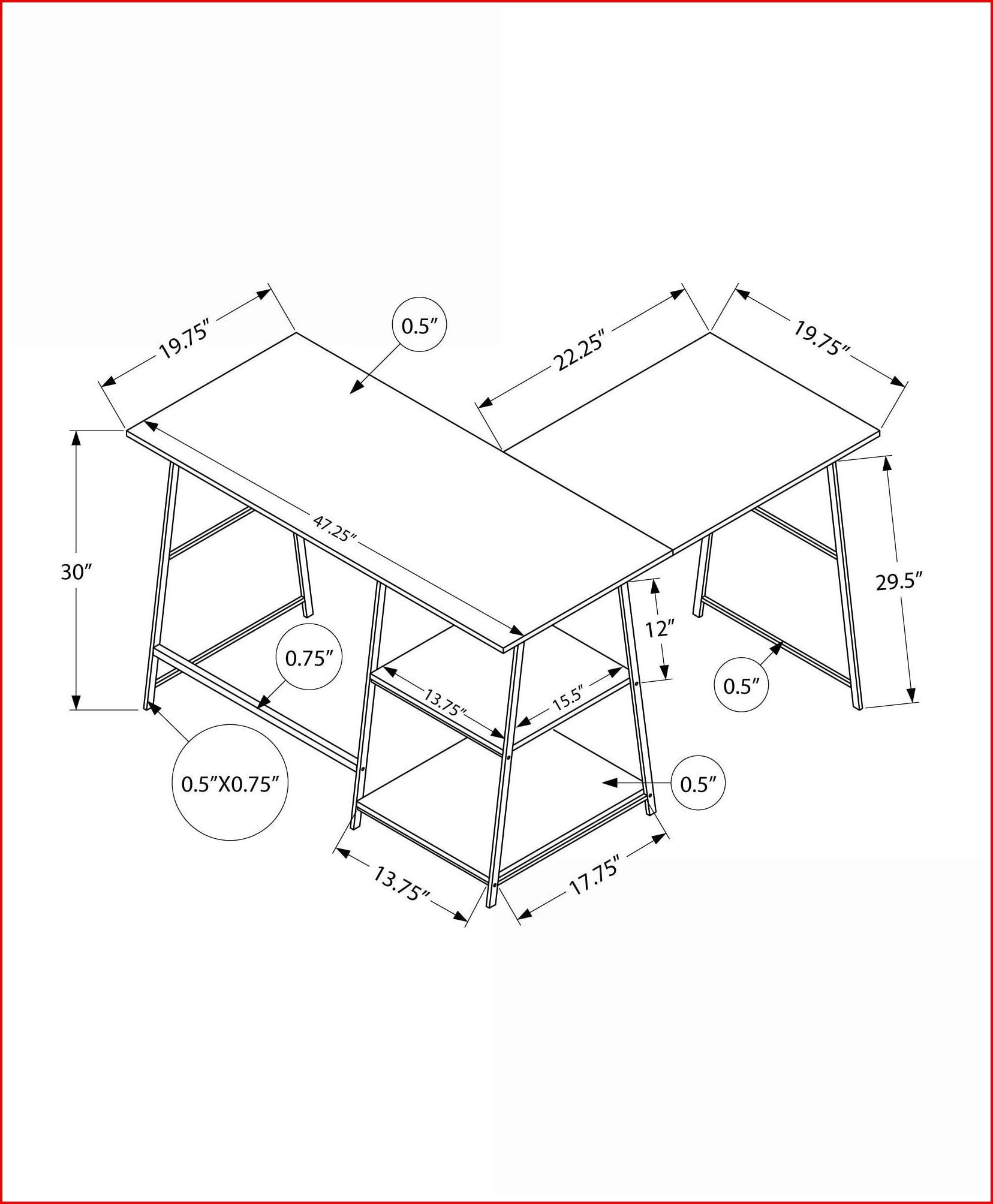 Desks, Industrial Computer Desk, 48"L L-Shape Corner Desk with Storage Shelves | Espresso Laminate | Metal