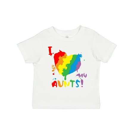 

Inktastic Pride Heart Kid Finger Paint I Love My Aunts! Gift Toddler Boy or Toddler Girl T-Shirt