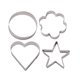 thumbnail image 2 of Máquina de corte de acero inoxidable con forma de corazón, estrella, círculo y galletas de flores de 20 paquetes, 2 of 5