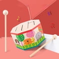 thumbnail image 3 of Tambor de percusión de madera octogonal | Tema de animales multicolor | Instrumento rítmico para la educación musical temprana | Madera duradera | 2 baquetas incluidas | 6,3 x 5,5 x 3,1 pulgadas, 3 of 5