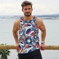 thumbnail image 6 of Lsque cool rock Skull Pattern Mens Tank Tops Muscle Athletic Quick Dry Sleeveless Workout Fitness T Shirts Beach Tank Top, Loose-fit Sleeveless Shirt for Men-Large, 6 of 7