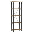 thumbnail image 2 of Homelegance Rustic Modern Wood Metal Living Room 4 Tier Bookcase Shelf, Black, 2 of 6