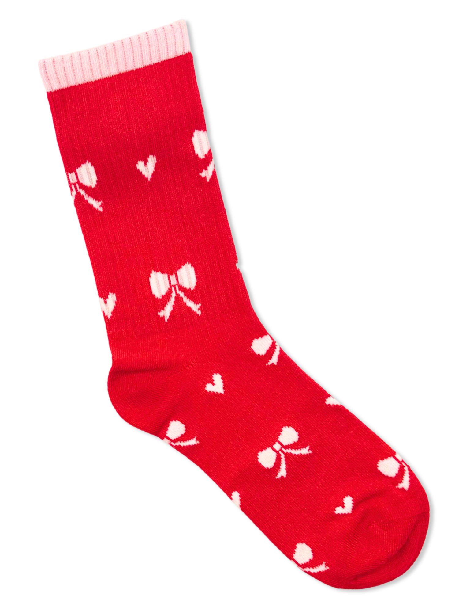 Disney Aristocats Women's Valentine's Day Pom Crew Socks, 1-Pack, Size 4-10