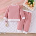 thumbnail image 4 of NOLDARES Infant Toddler Girl Cute Winter Clothes 2 Piece Long Sleeve Round Neck Sweatshirt and Pants Outfits Clothing(Red,2-3 Y), 4 of 7