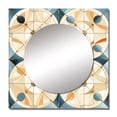 thumbnail image 2 of Designart "Vintage Moroccan Tile Aesthetics III" 0 Teal Large Square Mirror - Square Bedroom Mirror Printed Wall Decor - Modern Square Printed Wall Mirror Art, 2 of 5